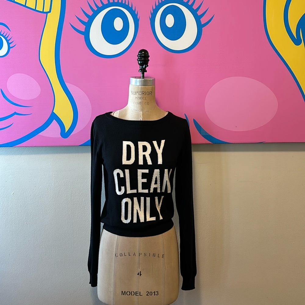 Moschino Couture Black White Wool Sweater Dry Clean Only